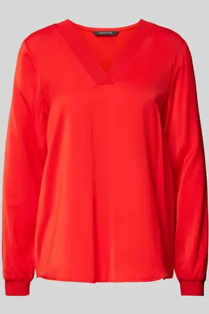 Comma, Regular Fit Bluse mit V-Ausschnitt in , Größe 34