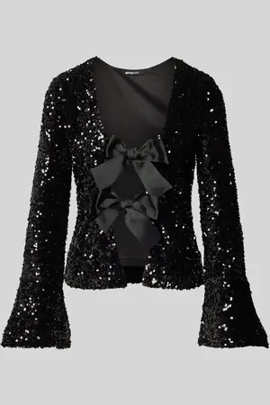 Gina Tricot Regular Fit Bluse mit Paillettenbesatz Modell 