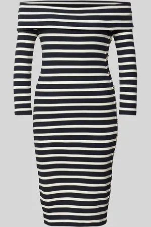 Ralph Lauren Knielanges Off-Shoulder-Kleid mit seitlicher Knopfleiste in , Größe XS