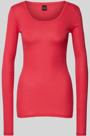 HUGO BOSS Longsleeve mit geripptem Rundhalsausschnitt Modell 