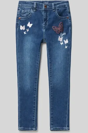 Guess Skinny Fit Jeans mit Motiv-Stitchings in , Größe 92