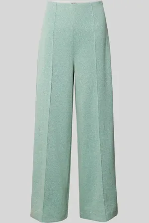 Ichi Wide Leg Stoffhose mit fixierten Bügelfalten Modell 