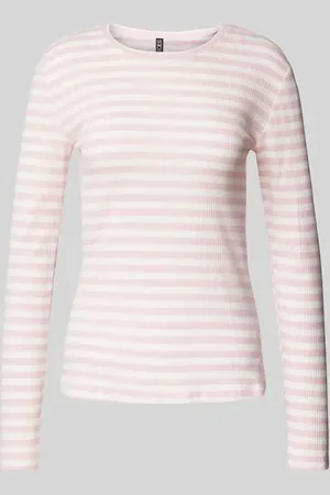 Pieces® Slim Fit Langarmshirt aus Bio-Baumwoll-Mix Modell 