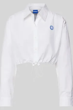 Hugo Blue Regular Fit Bluse mit Logo-Stitching Modell 