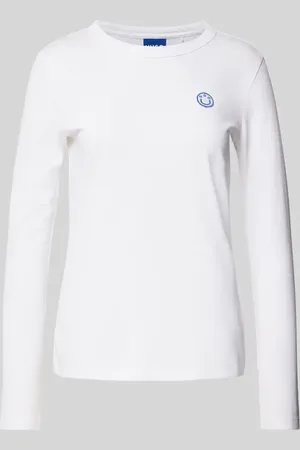 Hugo Blue Longsleeve mit geripptem Rundhalsausschnitt Modell 