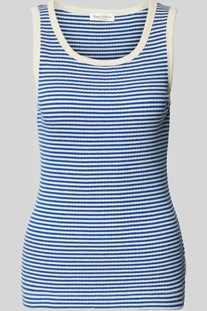Marc O’ Polo Slim Fit Top aus gestreiftem Baumwoll-Mix in , Größe XS