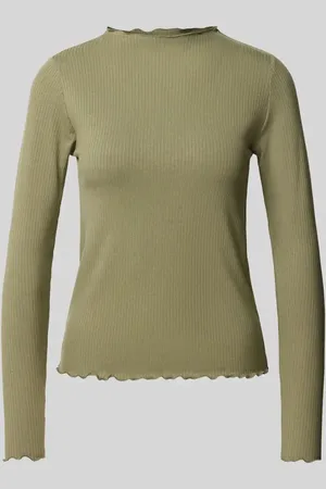 Pieces® Regular Fit Langarmshirt mit Rüschen-Saum Modell 
