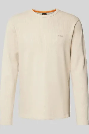 HUGO BOSS Regular Fit Langarmshirt mit Label-Stitching Modell 
