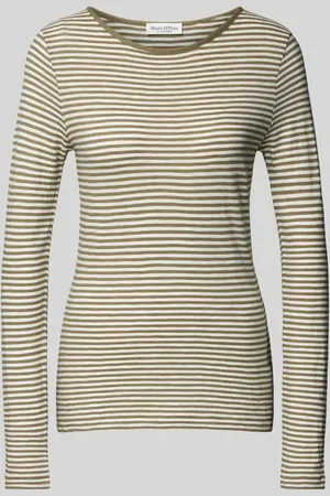 Marc O’ Polo Regular Fit Langarmshirt aus reiner Baumwolle mit Streifenmuster in , Größe L