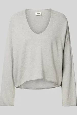Drykorn Cropped Strickpullover mit U-Ausschnitt in , Größe L