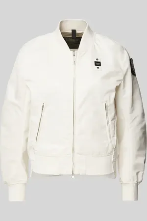 Blauer Bomberjacke mit Reißverschlusstaschen Modell 