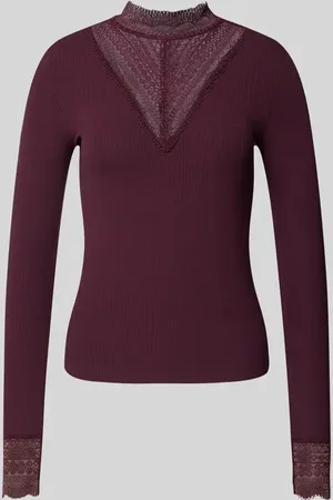 ONLY Shaped Fit Langarmshirt mit Spitzenbesatz Modell 