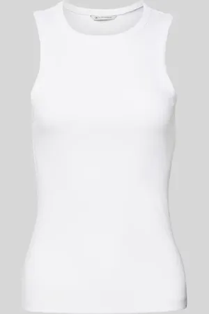TOM TAILOR Slim Fit Tank Top aus Baumwoll-Mix in Ripp-Optik in , Größe M
