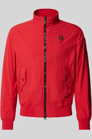 Blauer Jacke mit Stehkragen Modell 