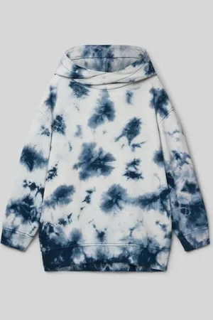 QS by s.Oliver Oversized Hoodie aus reiner Baumwolle in Batik-Optik in , Größe 134