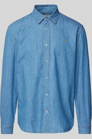 Lacoste Regular Fit Jeanshemd mit Logo-Badge in , Größe 39