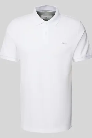 QS by s.Oliver Regular Fit Poloshirt aus reiner Baumwolle mit Label Stitching in , Größe 3XL