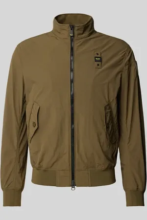 Blauer Jacke mit Stehkragen Modell 