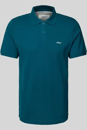 QS by s.Oliver Regular Fit Poloshirt aus reiner Baumwolle mit Label Stitching in , Größe 3XL