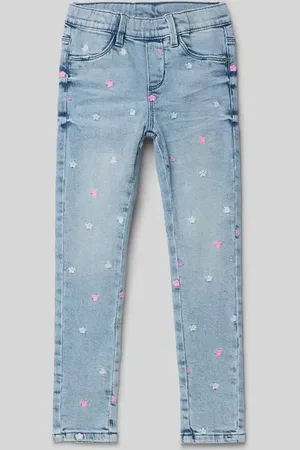 QS by s.Oliver Skinny Fit Jeans aus Baumwoll-Mix mit Herz-Stickerei Modell 