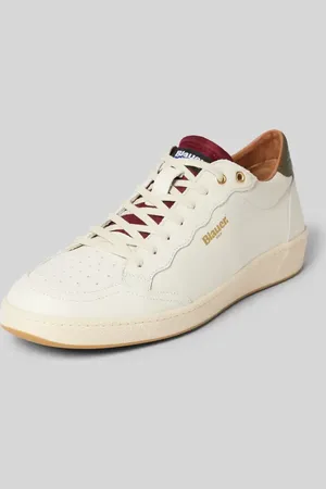 Blauer Sneaker mit Label-Print Modell 