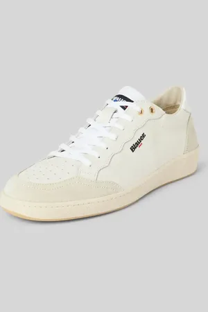 Blauer Sneaker mit Label-Print Modell 