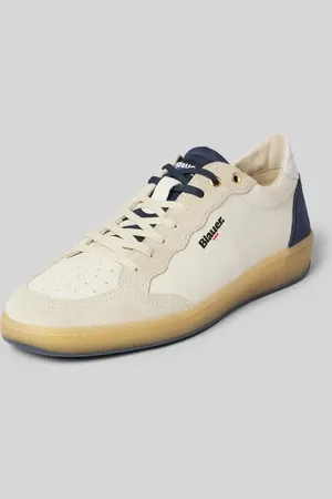 Blauer Sneaker mit Label-Print Modell 