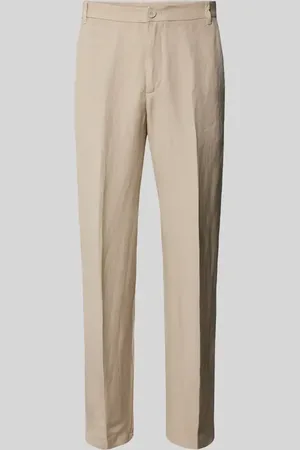 Armani Exchange Tapered Fit Leinenhose mit Bügelfalten in , Größe 31