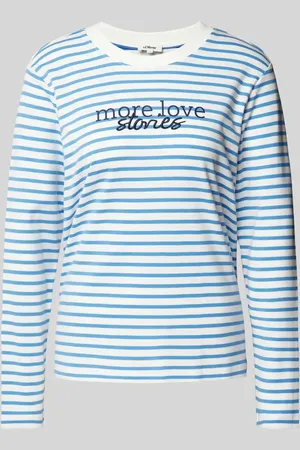 QS by s.Oliver Relaxed Fit Langarmshirt aus reiner Baumwolle mit Stickerei in , Größe 40