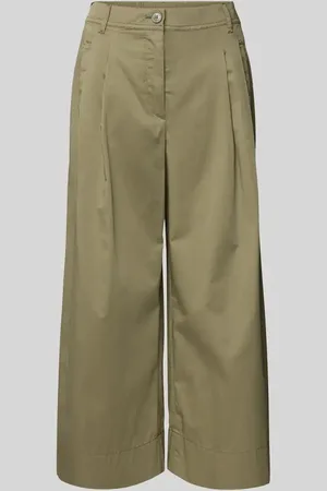 Marc Cain Wide Leg Bundfaltenhose mit verkürztem Schnitt in , Größe 34