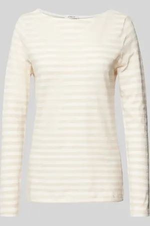 QS by s.Oliver Regular Fit Langarmshirt aus reiner Baumwolle mit Streifenmuster in , Größe 36