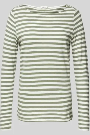 QS by s.Oliver Regular Fit Langarmshirt aus reiner Baumwolle mit Streifenmuster in , Größe 34
