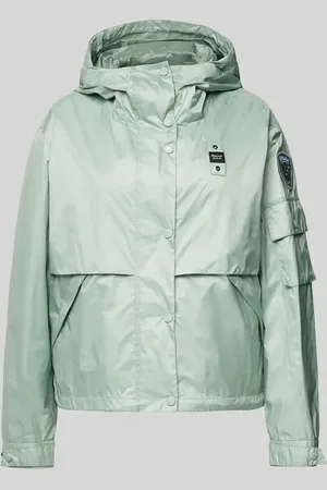 Blauer Jacke mit Label-Badge Modell 