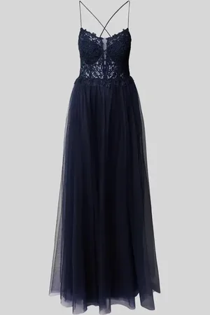 V.M. Abendkleid mit Spitzenbesatz in , Größe 32