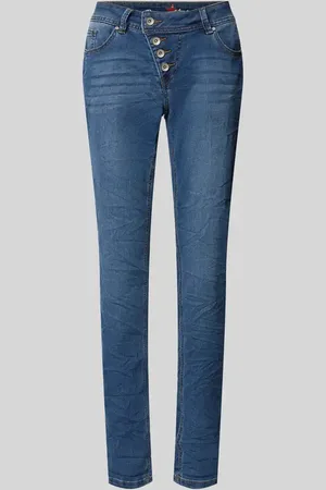 Buena Vista Slim Fit Jeans in Crincle-Optik Modell 