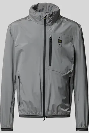 Blauer Jacke mit Stehkragen Modell 