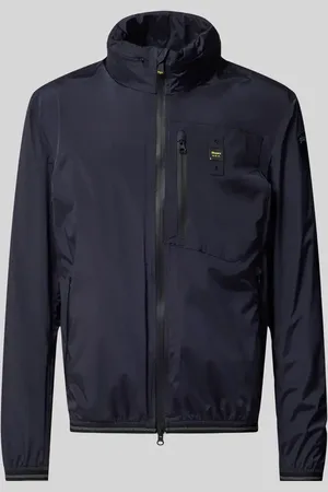 Blauer Jacke mit Stehkragen Modell 