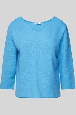 QS by s.Oliver Regular Fit Sweatshirt mit V-Ausschnitt und 3/4-Ärmeln in , Größe 34