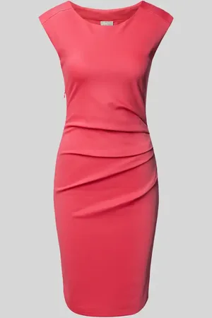Kaffe Knielanges Kleid mit seitlicher Raffung Modell 