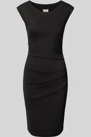 Kaffe Knielanges Kleid mit seitlicher Raffung Modell 