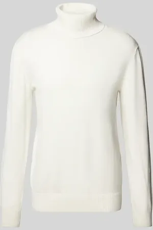 TOM TAILOR Regular Fit Rollkragenpullover aus reiner Baumwolle mit strukturiertem Kontraststreifen-Detail in , Größe M