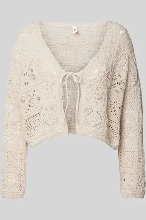 ONLY Cropped Strickjacke mit Lochstrickmuster Modell 