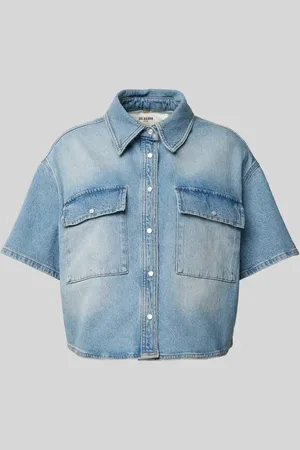 Goldgarn Cropped Hemdbluse in Jeans-Optik in , Größe M