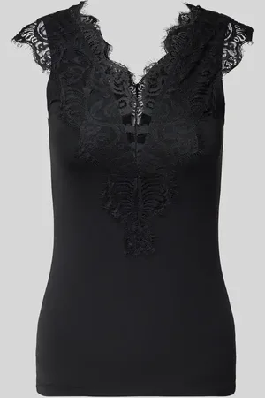 Pieces® Top mit Spitzenbesatz Modell 