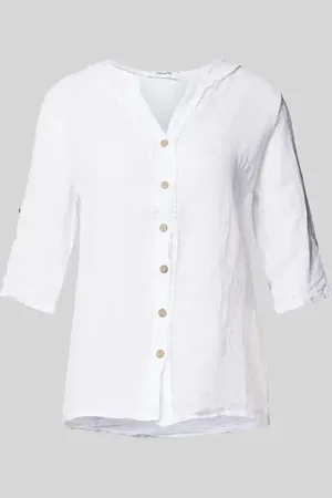 Zabaione Regular Fit Leinenbluse mit 3/4-Arm in , Größe L
