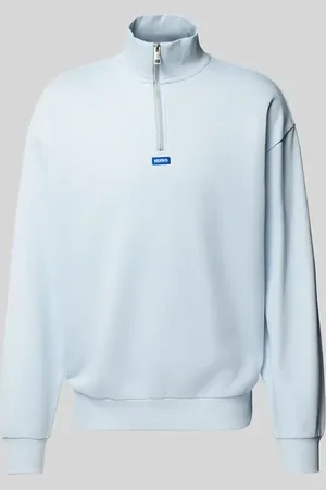 Hugo Blue Sweatshirt mit Troyer-Kragen in , Größe XL