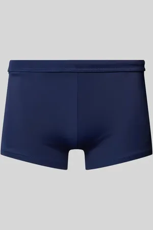 Hom Slim Fit Badeshorts mit Label-Patch Modell 