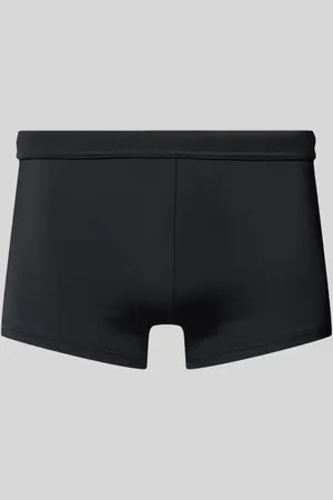 Hom Slim Fit Badeshorts mit Label-Patch Modell 