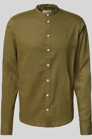 Casual Friday Regular Fit Leinenhemd mit Stehkragen Modell 