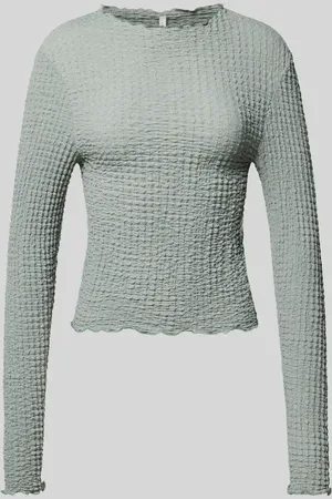 ONLY Slim Fit Langarmshirt in Seersucker-Optik Modell 